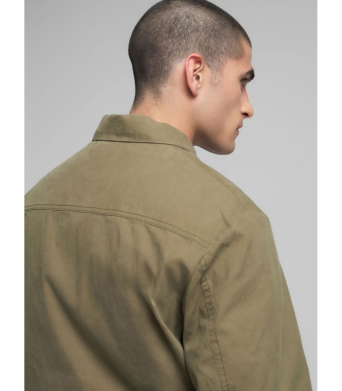 ミリタリー風オーバーシャツ 詳細画像 マッドグリーン 7